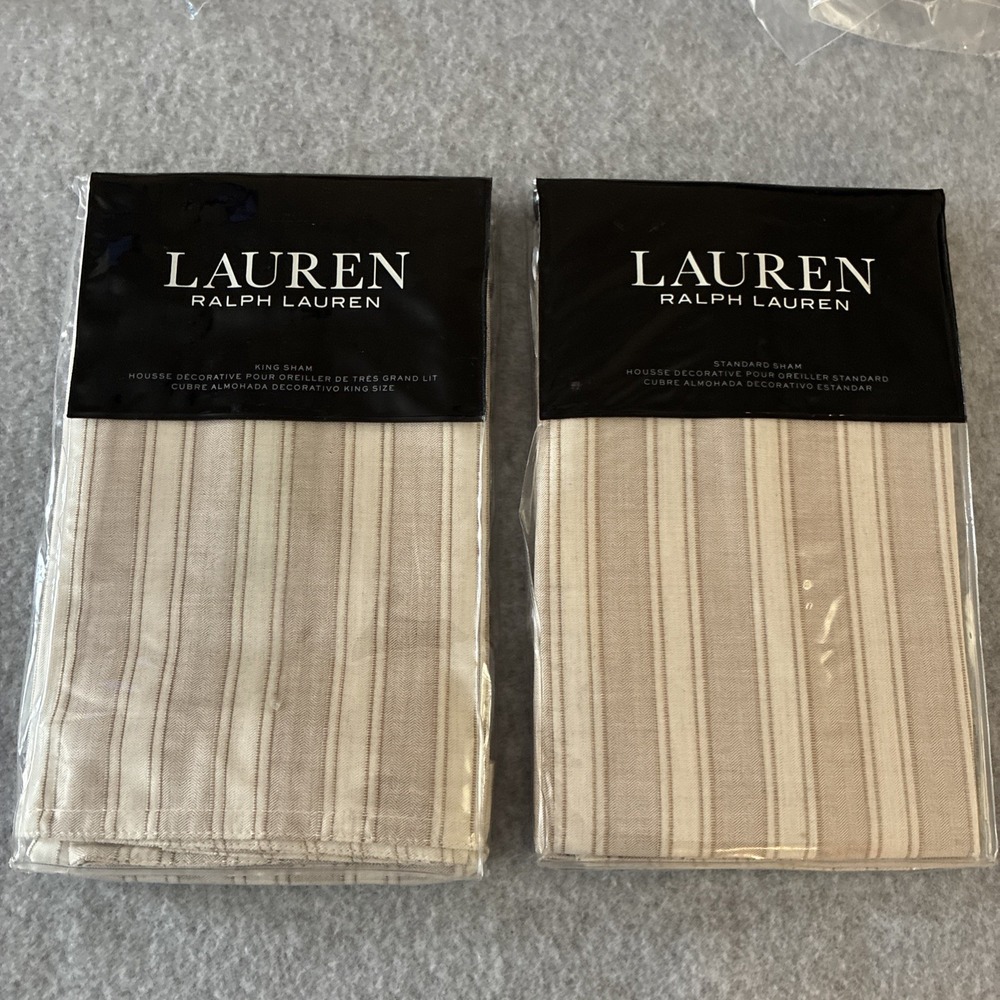 Ralph Lauren Graydon Melange Bold Stripe Standard and King Shams